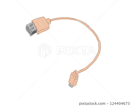 使用自動鉛筆繪製的 USB 線插圖 使用自動鉛筆繪製的 USB 線插圖 124404673