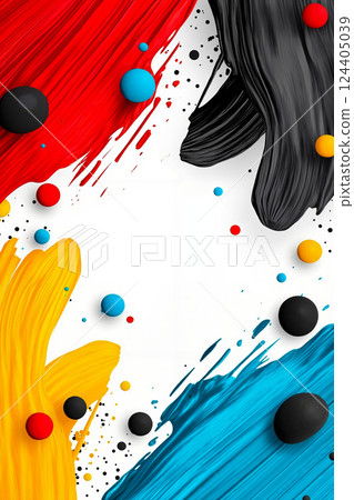 Abstract colorful background with paint splashes and circles 124405039