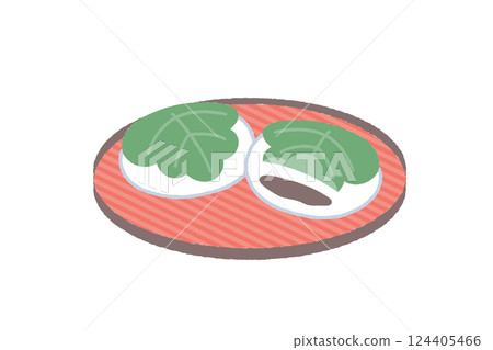 托盤上的柏餅的向量插圖 124405466