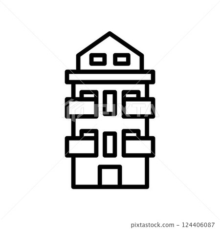 Building line icon. Architecture concept. Can be used for topics like office, city, real estate Building line icon. Architecture concept. Can be used for topics like office, city, real estate 124406087