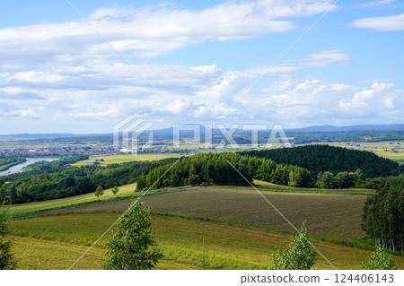Sorachi Plain seen from the outdoor furnace 124406143