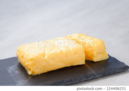 A fluffy egg dish, thick omelet 124406251
