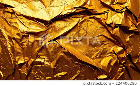 AI image: Golden wrinkled paper texture 124406280