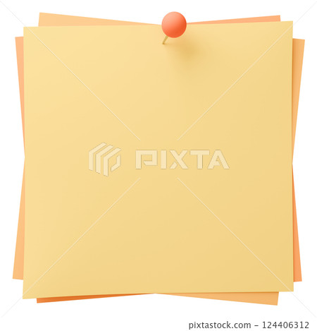 3D background material_thumbtack_paper_yellow 124406312