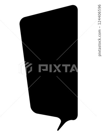 A simple black vertical speech bubble 124406596