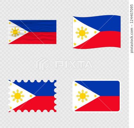 Philippines national flag in four different styles. 124407095
