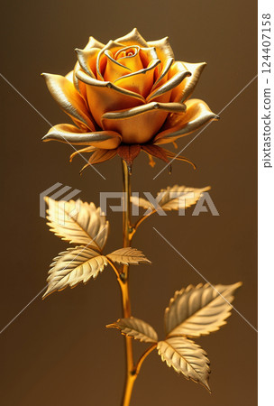 The Golden Rose stands as a timeless symbol of opulence, elegance, and refined luxury AI-generated 124407158