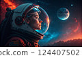 Tranquil Moment of a Space Traveler 124407502