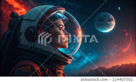 Tranquil Moment of a Space Traveler 124407502