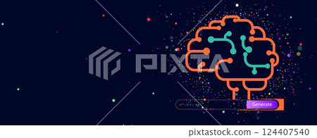 Artificial intelligence concept with prompt field Artificial intelligence concept with prompt field 124407540