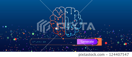 Artificial intelligence concept with prompt field Artificial intelligence concept with prompt field 124407547