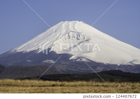 Snow-capped Fuji from the Susono City Higashi-Fuji Training Area 124407672