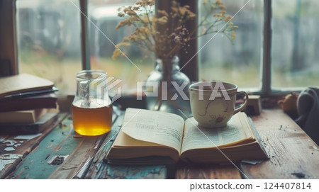 Start your day with yoga, tea, and journaling to set a positive, balanced tone. 124407814