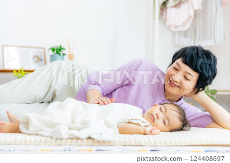 Family with baby 124408697