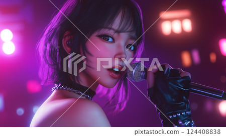 偶像在舞台上唱歌 124408838