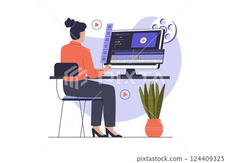 Creative Video Editing and Production Concept Creative Video Editing and Production Concept 124409325