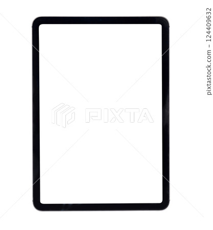 Minimalist Tablet Mockup with Blank Screen for Design and Presentation Minimalist Tablet Mockup with Blank Screen for Design and Presentation 124409632