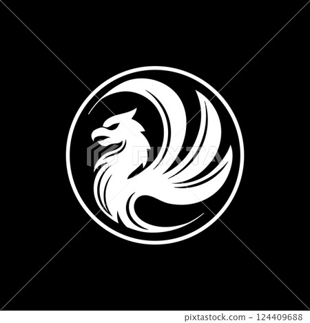 vector of circle griffin symbol. luxurious icon, vector of circle griffin symbol. luxurious icon, 124409688