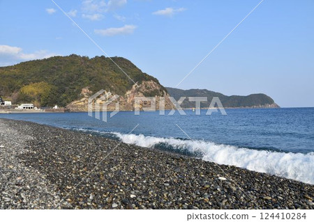 海浪襲來的海灘 海浪襲來的海灘 124410284