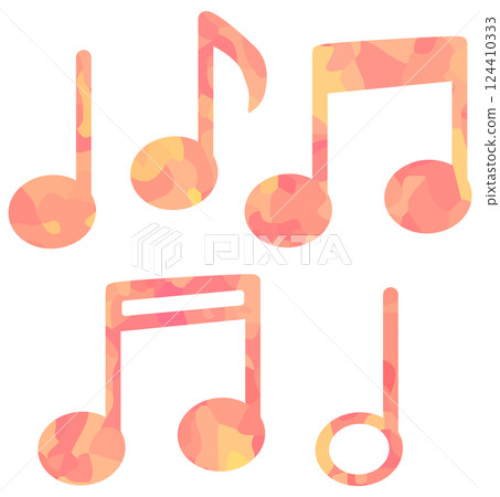 Simple musical note illustration set Vector material Pink color 124410333