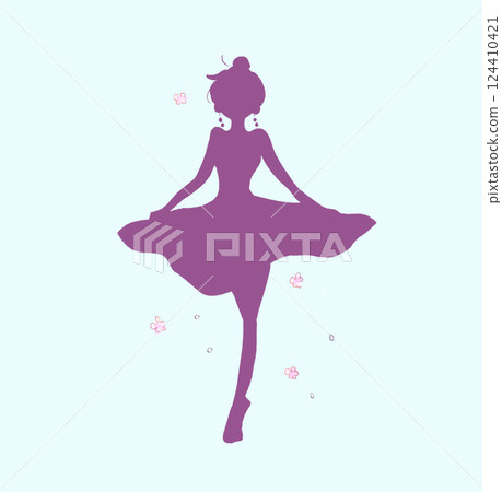 跳舞的女人剪影 124410421