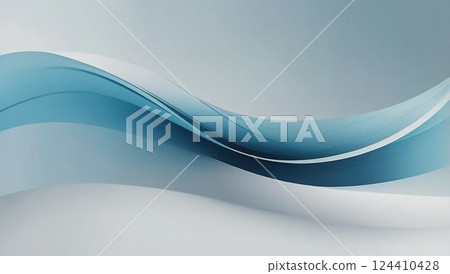 Abstract Blue Wavy Lines on a Subtle Gradient Background 124410428