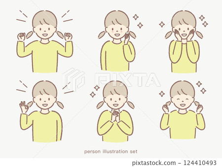 Healthy girl illustration set Healthy girl illustration set 124410493
