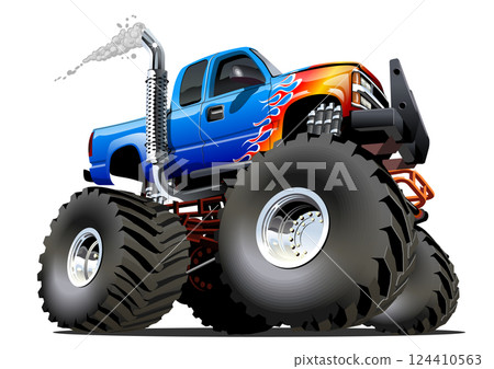 Cartoon Monster Truck 124410563