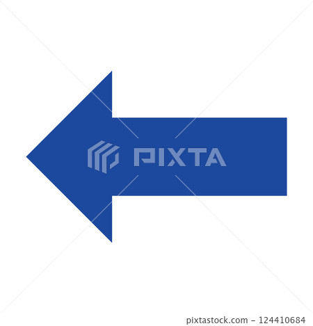 Simple left-pointing blue arrow Simple left-pointing blue arrow 124410684