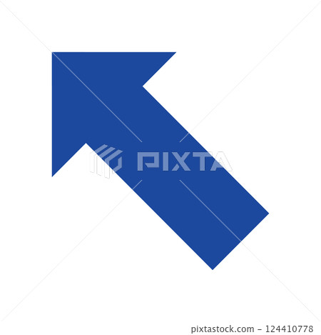Simple left upward blue arrow Simple left upward blue arrow 124410778
