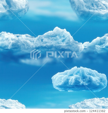 Floating Iceberg Pattern for Seamless Background or Wallpaper Design 124411382