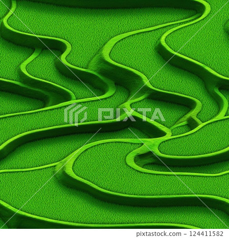 Rice Field Terrace Pattern Seamless Green Background for Design and Use 124411582
