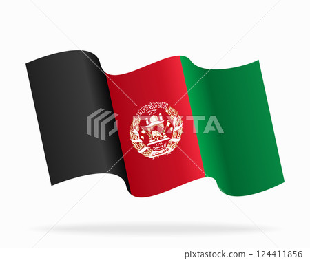 Afghani flag wavy background layout. Vector illustration. 124411856