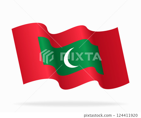 Maldives flag wavy background layout. Vector illustration. 124411920