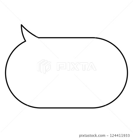 Simple speech bubble illustration, horizontal, oval 124411933