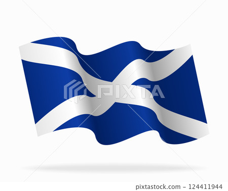 Scottish flag wavy background layout. Vector illustration. Scottish flag wavy background layout. Vector illustration. 124411944