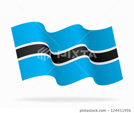 Botswanan flag wavy background layout. Vector illustration. Botswanan flag wavy background layout. Vector illustration. 124411956