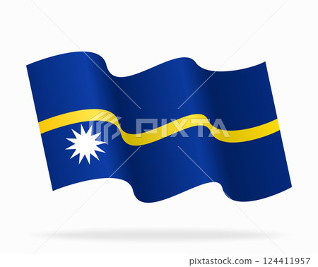 Nauruan flag wavy background layout. Vector illustration. Nauruan flag wavy background layout. Vector illustration. 124411957