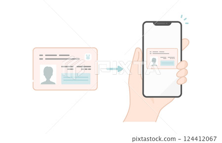 在智慧型手機上註冊“我的號碼”卡的向量插圖 在智慧型手機上註冊“我的號碼”卡的向量插圖 124412067