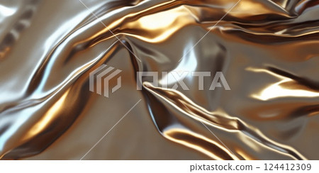 Shiny metallic fabric rippling and shining 124412309