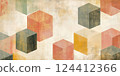 展現色彩與形狀和諧的立體幾何圖案 124412366