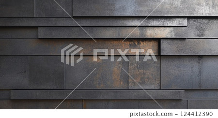 當代設計金屬牆體紋理 124412390