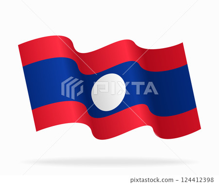 Laotian flag wavy background layout. Vector illustration. 124412398