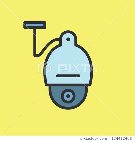CCTV icon video surveillance made flat color style 124412468