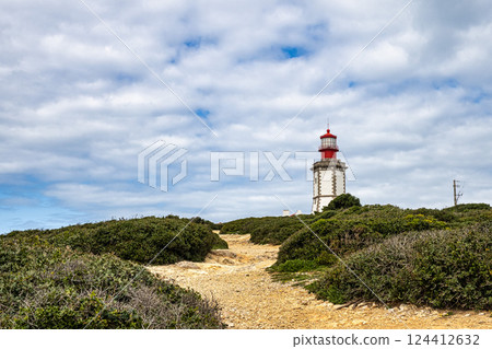 Cape Espichel Lighthouse in Portugal is a coastal lighthouse located in the parish of Castelo, district of Setubal 124412632