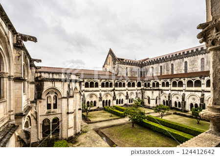 Cloister of Silence at Alcobaca monastery, Mosteiro de Santa Maria de Alcobaca at Alcobaca, Portugal 124412642
