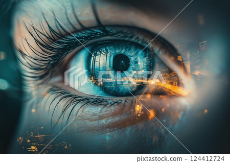 Human eye and light waves, visual information 124412724