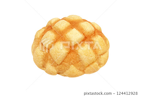 甜瓜麵包插圖逼真的白色背景 甜瓜麵包插圖逼真的白色背景 124412928
