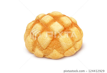 甜瓜麵包插圖逼真的白色背景 124412929