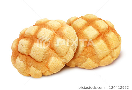 甜瓜麵包插圖逼真的白色背景 124412932